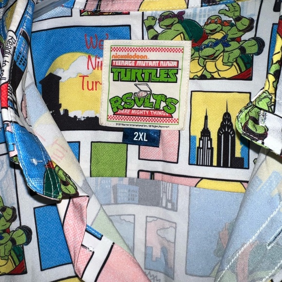 2XL Men’s Ninja Turtles Short Sleeve Button Down Shirt - Picture 4 of 5